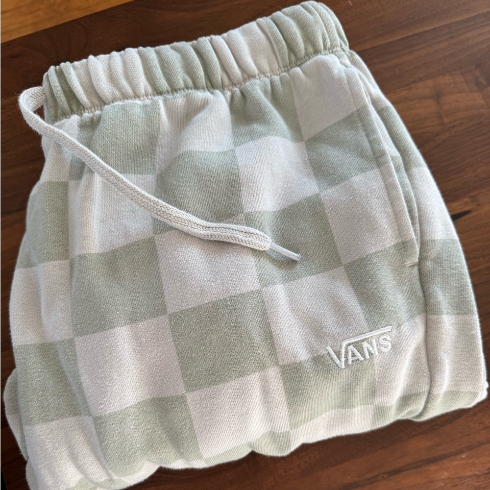 VANS Checkered Green and Cream Sweatsuit, Pants (part of a set), Size L, Unisex